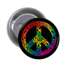 Rainbow Pieces of Peace Button