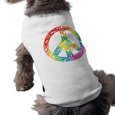 Rainbow Pieces of Peace Doggie Tee by rainbowthree