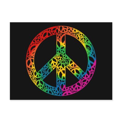 Rainbow Pieces of Peace Post Card by rainbowthree