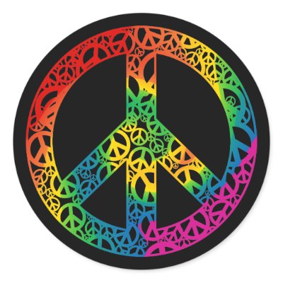 Rainbow Pieces of Peace Round Stickers by rainbowthree