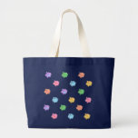 Rainbow Pig Pattern on black Canvas Bags
