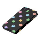 Rainbow Pig Pattern on black iPhone 4 Case-Mate Case