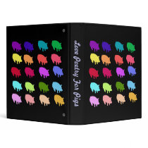 Rainbow Pigs 3 Ring Binders