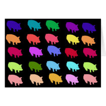 Rainbow Pigs Greeting Cards
