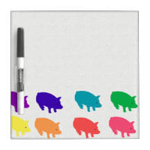 Rainbow Pigs Dry Erase Whiteboards