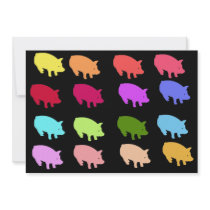 Rainbow Pigs Personalized Announcements