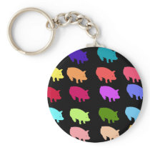 Rainbow Pigs Key Chains