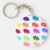 Rainbow Pigs Keychains