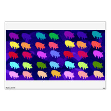 Rainbow Pigs Room Decal