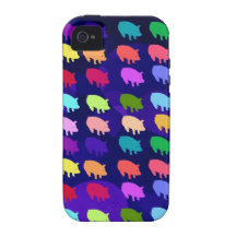 Rainbow Pigs Vibe iPhone 4 Cases