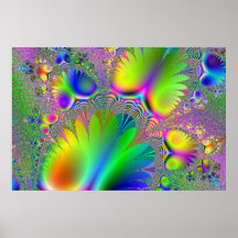 Rainbow Pineapple Fractal Print