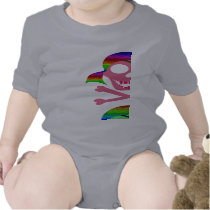 Rainbow Pirate Skulls 2-Sided Infant Creeper