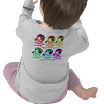 Rainbow Pirate Skulls 2-Sided Infant Longsleeve T-shirts