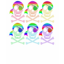 Rainbow Pirate Skulls 2-Sided Women's Dark Shirts