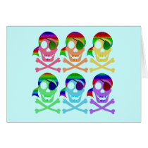 Rainbow Pirate Skulls Cards