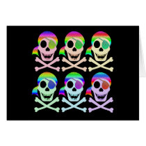 Rainbow Pirate Skulls Cards