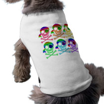 Rainbow Pirate Skulls Dog Shirts