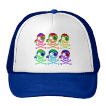 Rainbow Pirate Skulls Hats