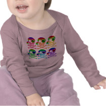 Rainbow Pirate Skulls Infant Longsleeve Tee Shirts