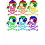 Rainbow Pirate Skulls Kids' Shirts