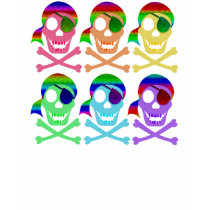 Rainbow Pirate Skulls Kids' Shirts
