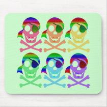 Rainbow Pirate Skulls Mousepad