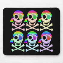 Rainbow Pirate Skulls Mousepad
