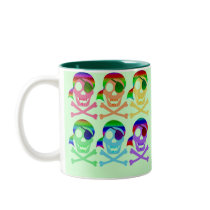 Rainbow Pirate Skulls Mugs