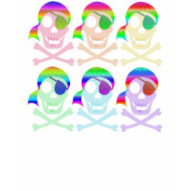 Rainbow Pirate Skulls Women's Dark Shirts