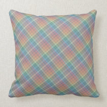 Rainbow Plaid Pillow pillows