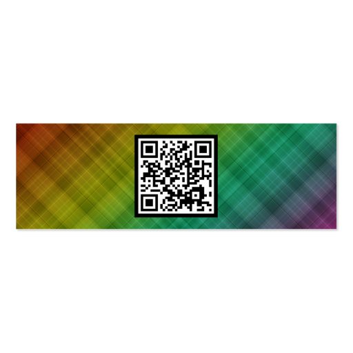 rainbow plaid QR code Business Cards (front side)