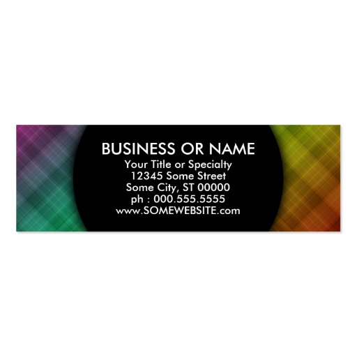 rainbow plaid QR code Business Cards (back side)