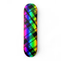 Rainbow Plaid Skateboard Deck skateboard