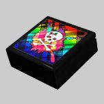 Rainbow Plaid Skull Jewelry Box gift boxes