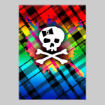 Rainbow Plaid Skull posters