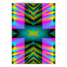 Rainbow Plaid Warped Design Card