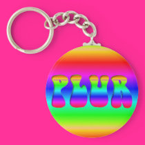 Rainbow PLUR keychains