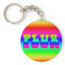 Rainbow PLUR Keychain