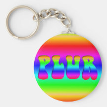 Rainbow PLUR Keychain