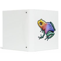 Rainbow Poison Dart Frog Vinyl Binder