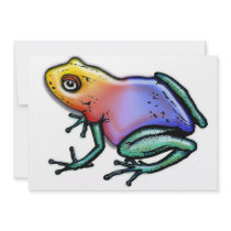Rainbow Poison Dart Frog Custom Invites