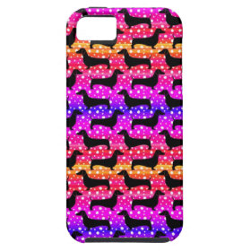 Rainbow Polka Dachshunds iPhone 5/5S Covers