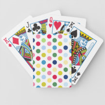Rainbow polka dots bicycle playing cards