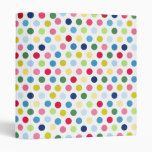 Rainbow polka dots binders