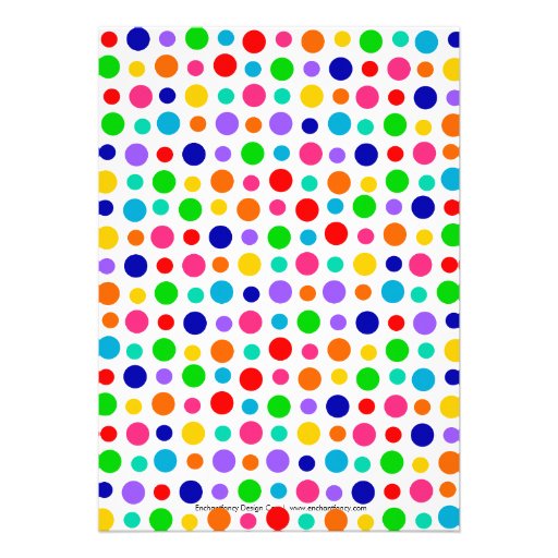 Rainbow Polka Dots Birthday Party Invitation