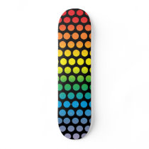Rainbow Polka Dots Black Skate Decks
