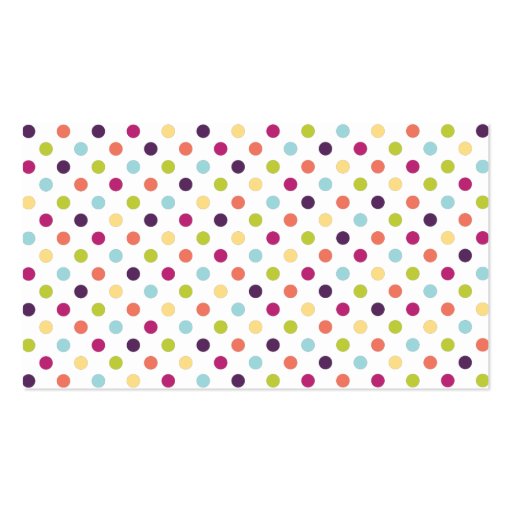 Rainbow Polka Dots Calling Card Business Card Template (back side)