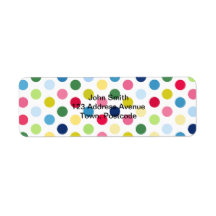 Rainbow polka dots custom return address labels