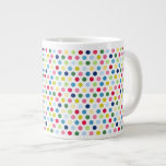 Rainbow polka dots extra large mugs
