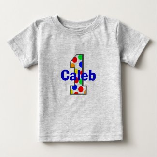 Rainbow Polka Dots First Birthday Shirt
